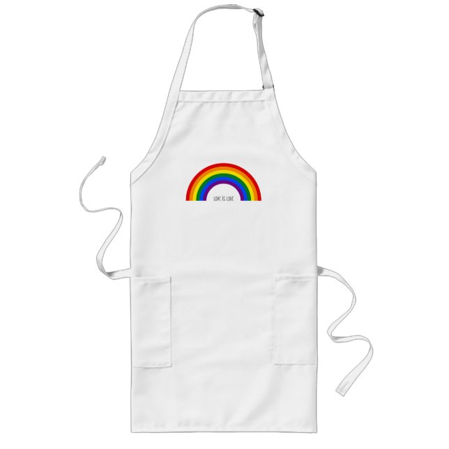 Tablier Long Gay Pride Arc-en-ciel. L'amour est l'amour. (Devant)