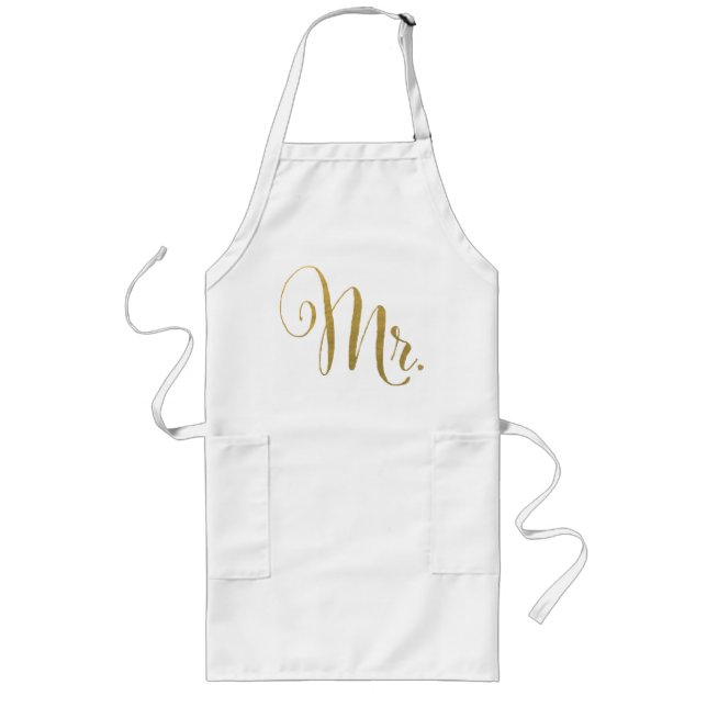 Tablier Long Gold Son n Hers Mr & Mrs Matching Aprons (Devant)