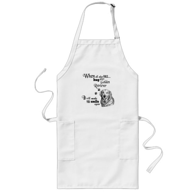 Tablier Long Golden Retriever art moderne, mignon slogan de rac (Devant)