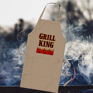 Tablier Long Grill King Flames BQ Slogan Apron