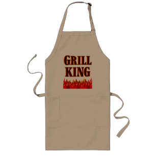 Tablier Long Grill King Flames BQ Slogan Apron