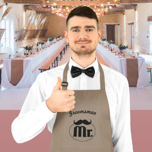 Tablier Long Groomsman Apron cadeaux de mariage