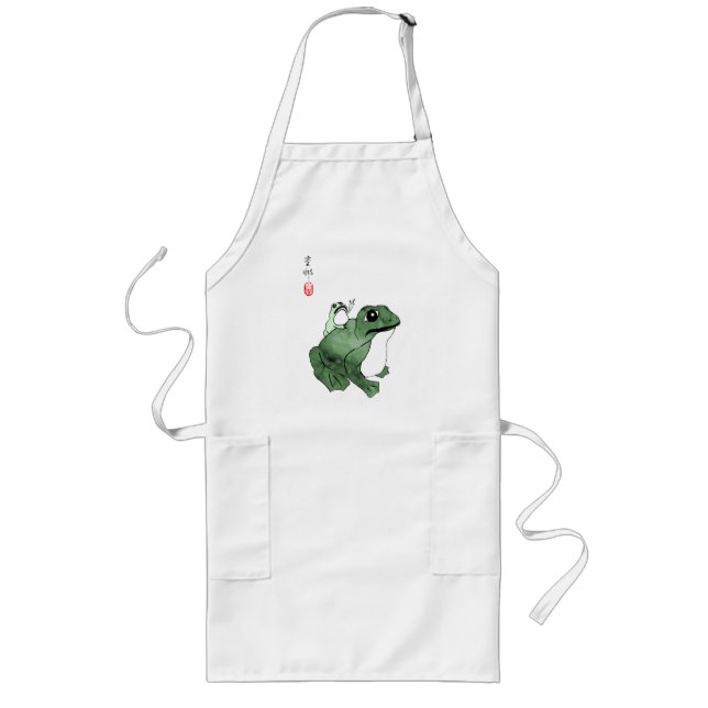 Tablier Long Grosse grenouille Petit crapaud japonais 19e siècl (Devant)