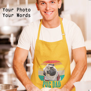 Tablier Long Grunge Vintage Carlin en détresse Photo Chien Papa