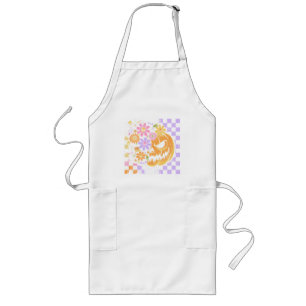 Tablier Long Halloween Citrouille Floral Automne
