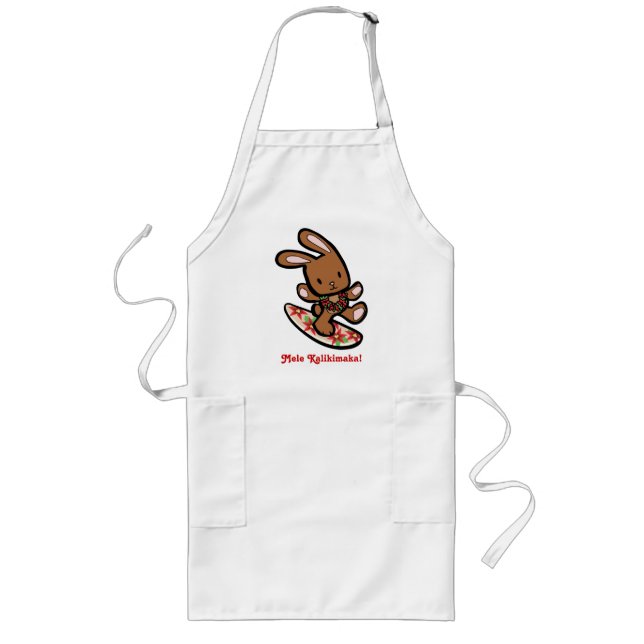 Tablier Long Hawaiian Surfing Bunny Cartoon de vacances (Devant)