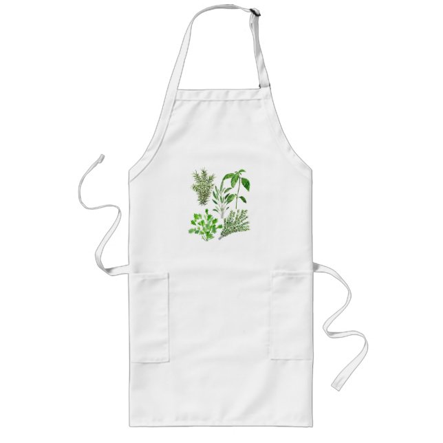Tablier Long Herbes Rosemary Sage Thyme Mint Parsley cuisine (Devant)