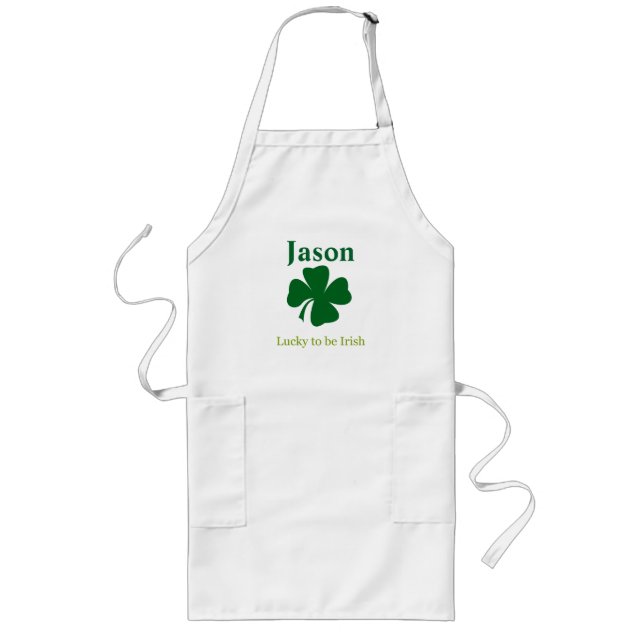Tablier Long Heureux d'être irlandais personnalisé Apron (Devant)