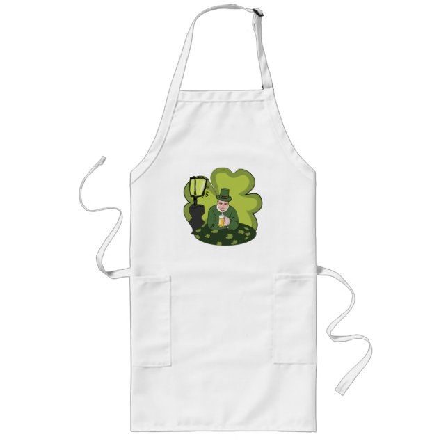 TABLIER LONG "HEUREUX ST. JOUR DE PATRICK" LEPRECHAUN (Devant)