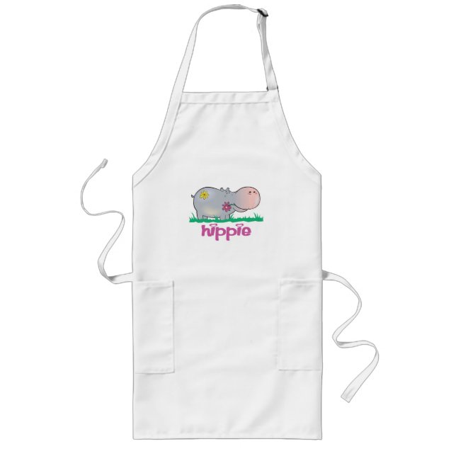 Tablier Long hippie hippopotame (Devant)