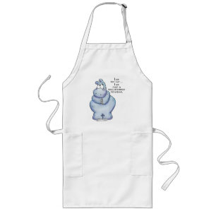 Tablier Long Hippopotame Hippo-Bleu bien arrondi