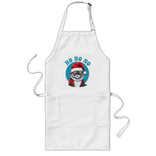 Tablier Long Ho ho non - drôle de chat grumpy santa