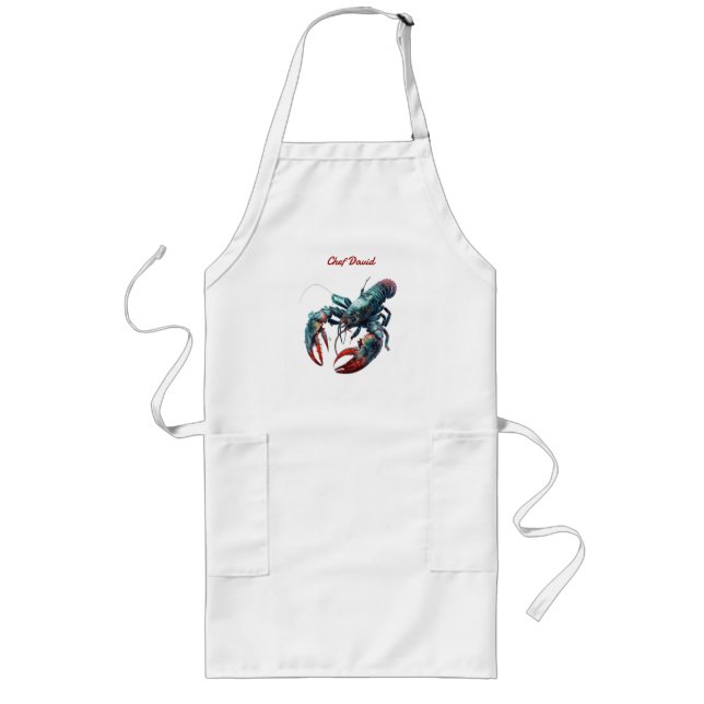 Tablier Long Homard de marée | Apron Nom du chef (Devant)