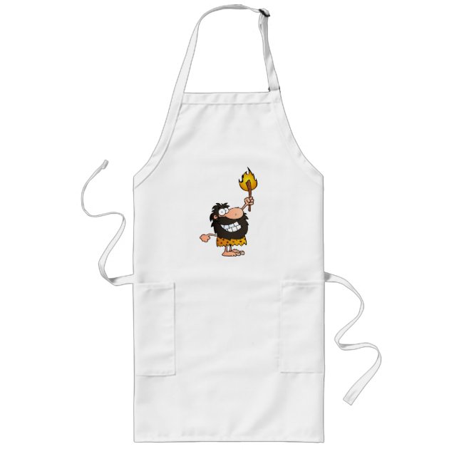 Tablier Long Homme des cavernes avec torche (Devant)