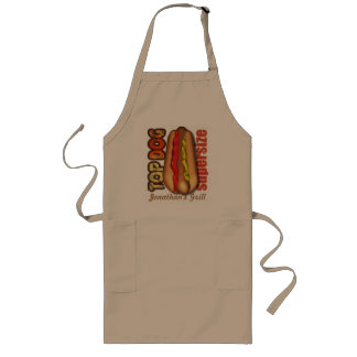 Tablier Long Hot dog drôle de griffe supérieure