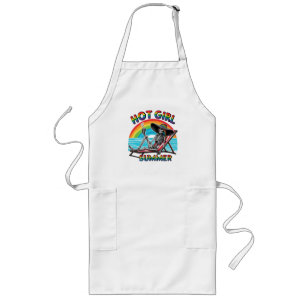 Tablier Long Hot Girl Summer Skeleton Retro Beach Design