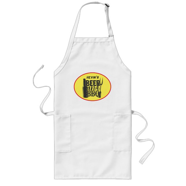 Tablier Long Humour Barbecue Jardin Queue de grillades Maître d (Devant)