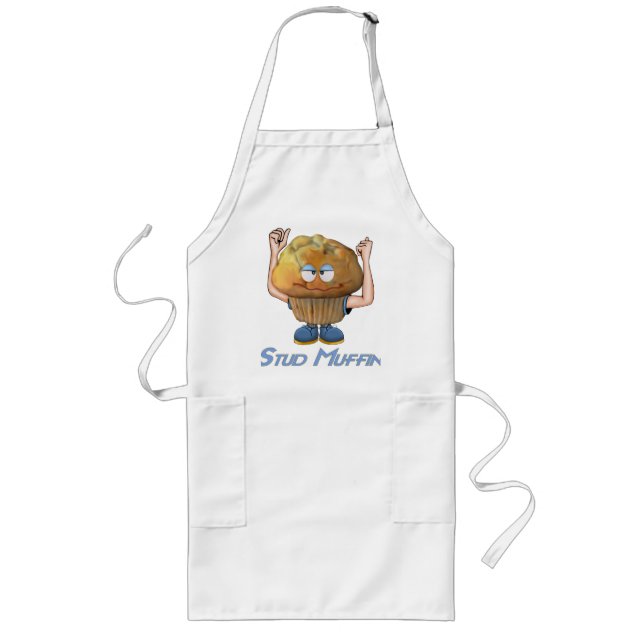 Tablier Long Humour bourré de muffin (Devant)