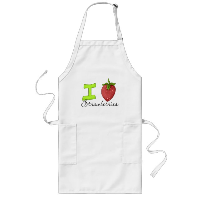 Tablier Long I Love Strawberries Apron (Devant)
