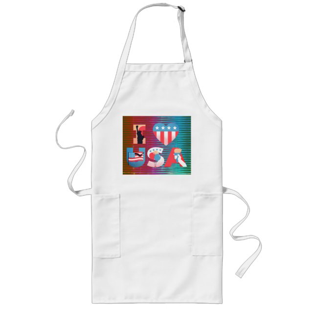 Tablier Long I LOVE USA CÔTE Design (Devant)