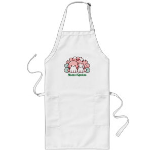 Tablier Long Illustration de Pastel Kawaii Animaux Mignons