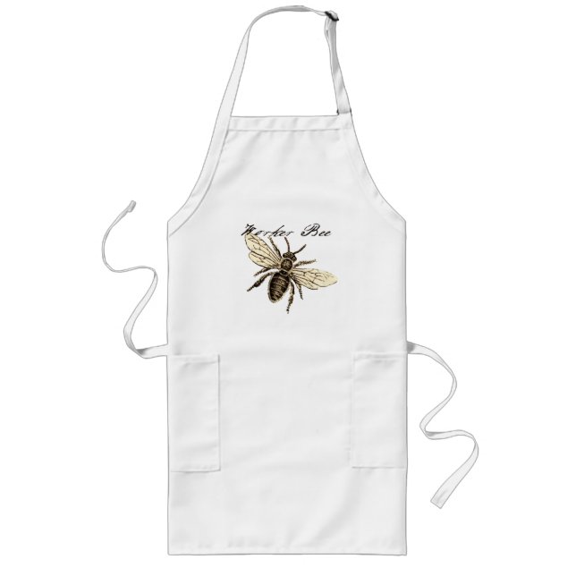 Tablier Long Illustration d'insecte abeille ouvrière (Devant)