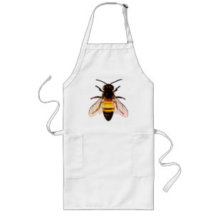 Tablier Long Illustration réaliste d'art d'abeille à miel