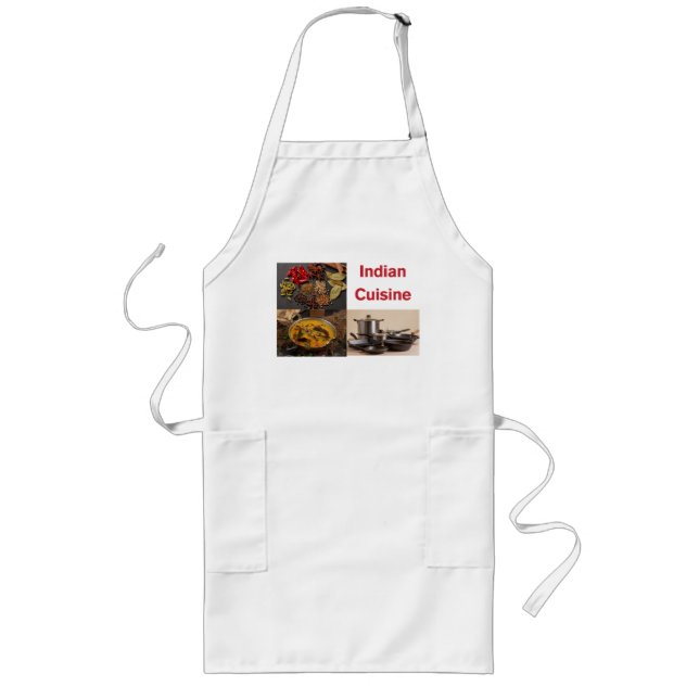 Tablier Long Indian Cuisine Chef’s Apron – Traditional Food Art (Devant)