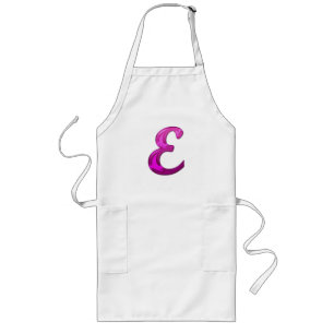 Tablier Long Initiale scintillante rose - E