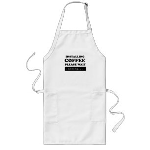 Tablier Long Installation du café Veuillez patienter