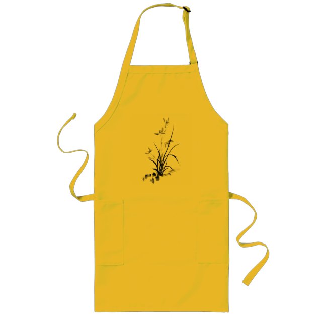 Tablier Long Iris chinois - bw (Devant)