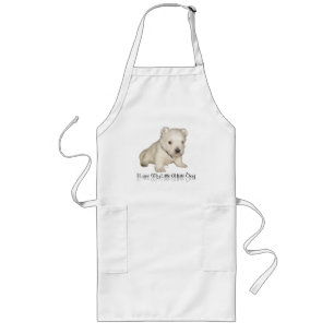 Tablier Long J'adore mon petit chien blanc - chiot Westie