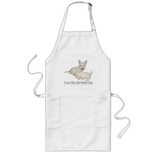 Tablier Long J'adore mon petit chien blanc - chiots Westie !