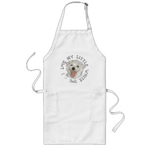 Tablier Long J'adore mon petit chien blanc Maltais