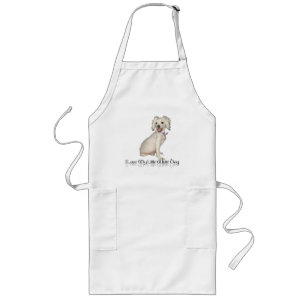 Tablier Long J'adore mon petit chien blanc - Mélange Caniche /
