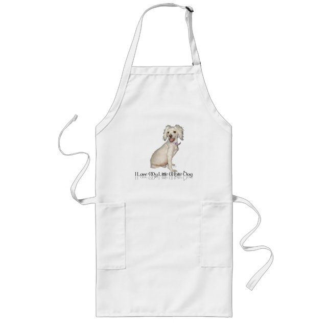 Tablier Long J'adore mon petit chien blanc - Mélange Caniche /  (Devant)