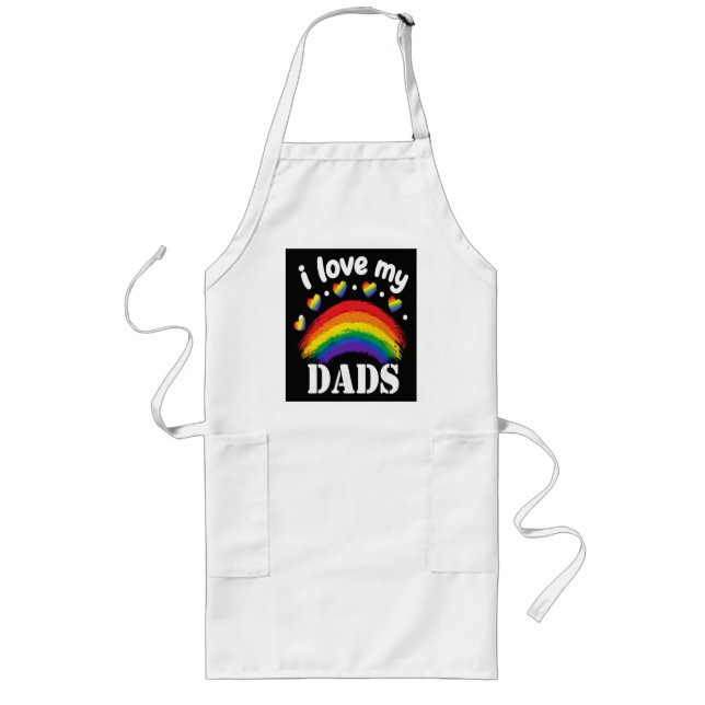 Tablier Long J'aime la fierté arc-en-ciel de mon papa (Devant)