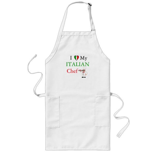 Tablier Long J'aime mon chef italien (Devant)