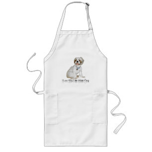 Tablier Long J'aime mon petit chien blanc - Shih Tzu