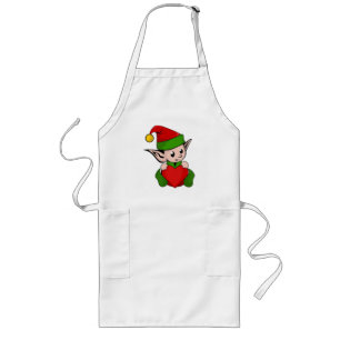 TABLIER LONG "J'AIME NOËL" ELF