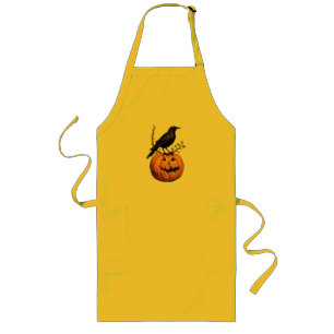 Tablier Long Jaune d'Halloween orange noir citrouille Apron