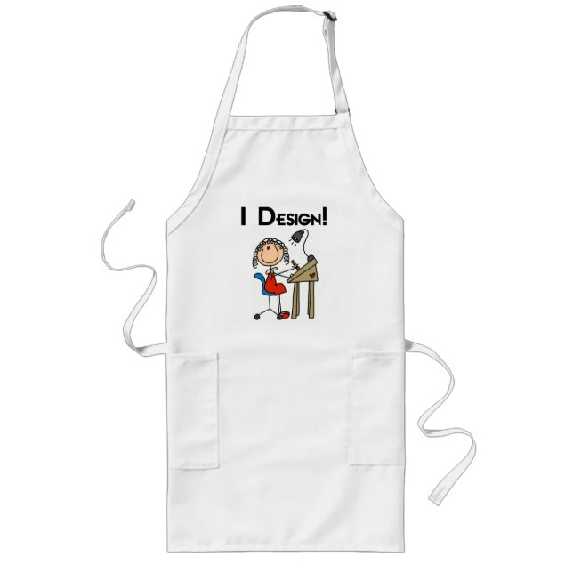 Tablier Long Je conçois des T-shirts et des cadeaux (Devant)