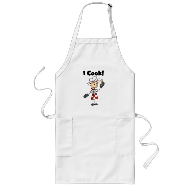 Tablier Long Je cuisine - Chef féminin (Devant)