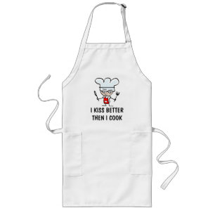 Tablier Long Je m'embrasse mieux alors fais cuire le tablier