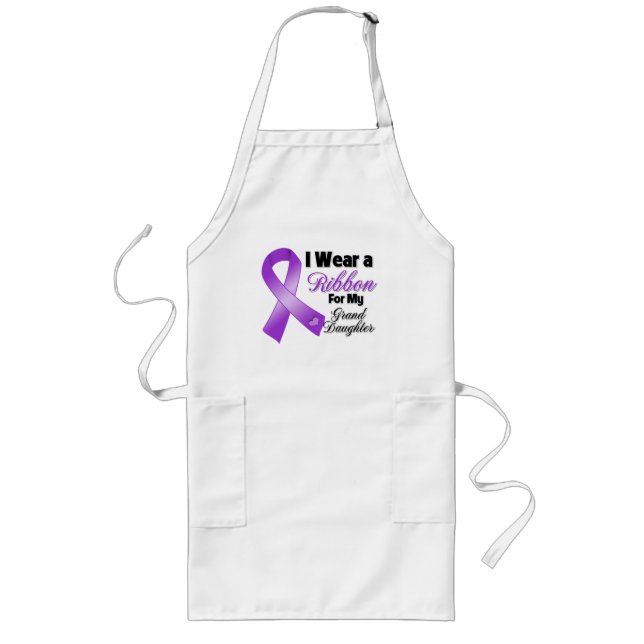 Tablier Long Je Porte Du Violet Pour Ma Petite-Fille (Devant)