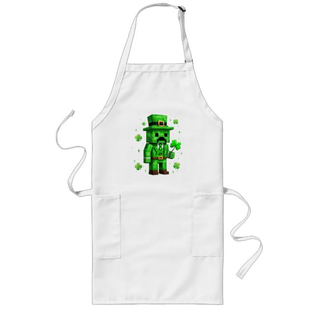 Tablier Long Jeu vidéo drôle de la Saint-Patrick Lucky Leprecha (Devant)