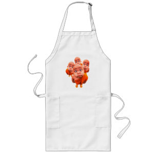 Tablier Long Jeune moine mignon robe orange minimaliste