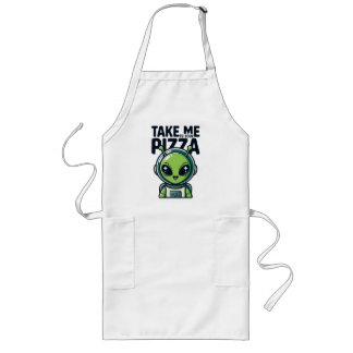 Tablier Long Joli Alien Emmène-Moi Vers Ta Pizza Astronaute