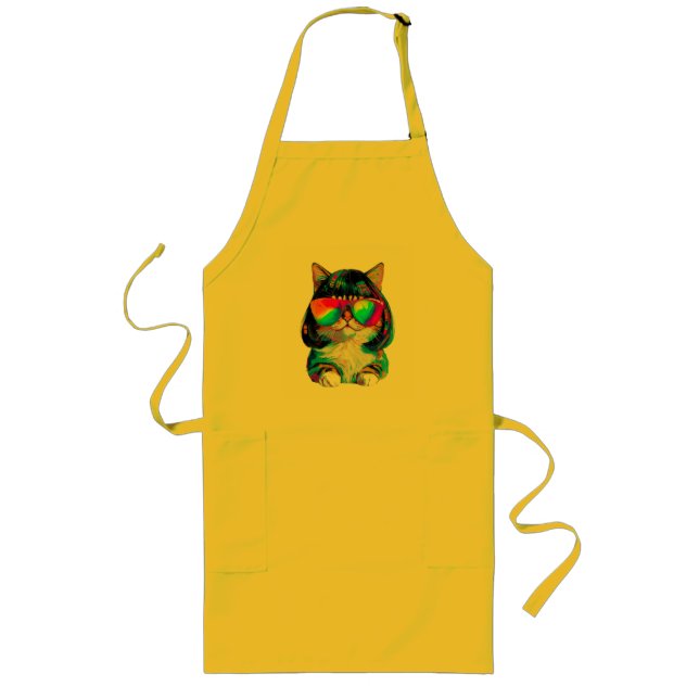 Tablier Long Joli Chat Drôle Smol (Peinture N° 2) (Devant)