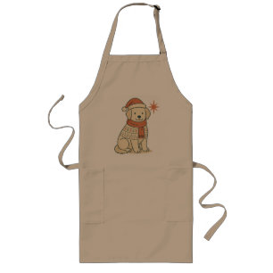 Tablier Long Joli chien de Noël – chiot d'hiver scandinave